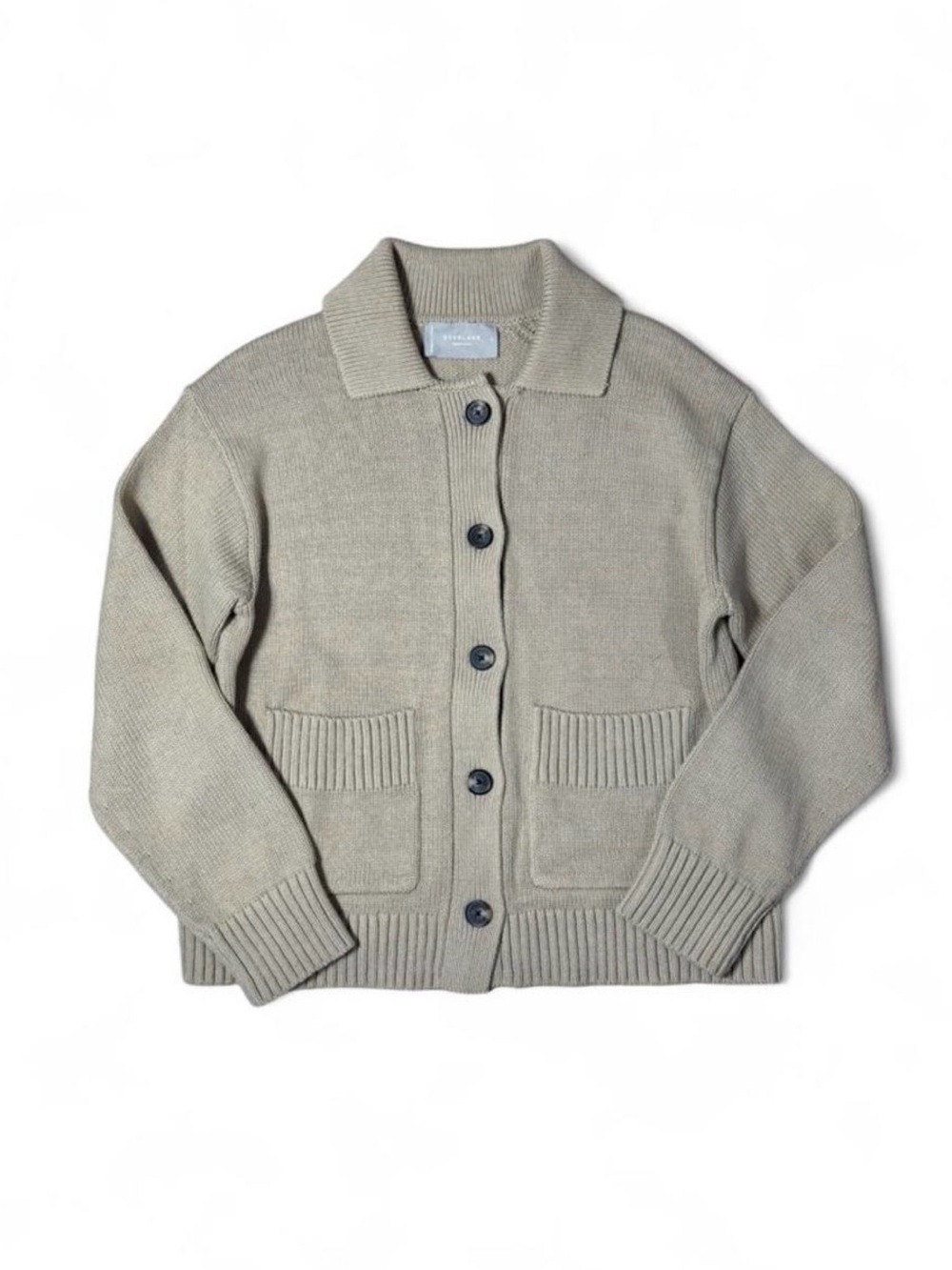 Everlane Organic Cotton Chunky Knit Cardigan Sweater Beige Women’s Small